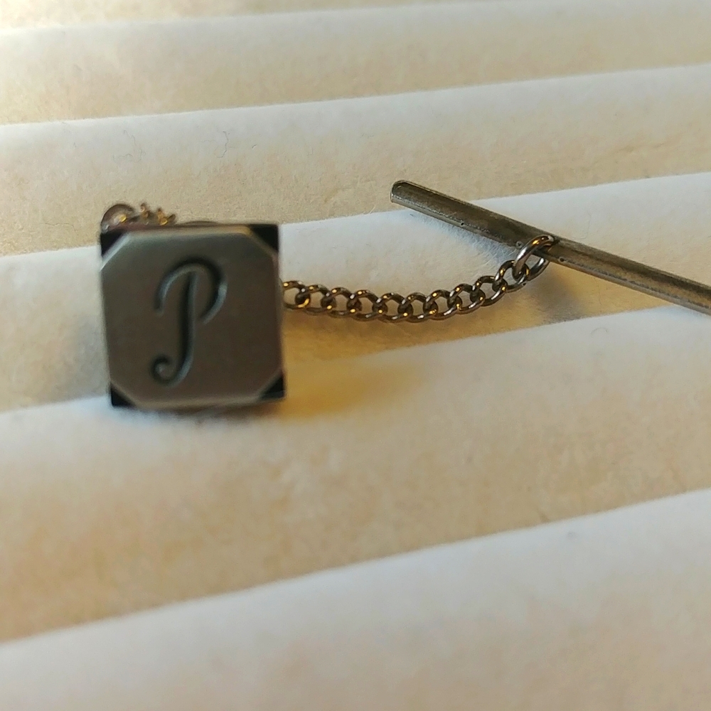 Vintage P Tie Scarf Pin